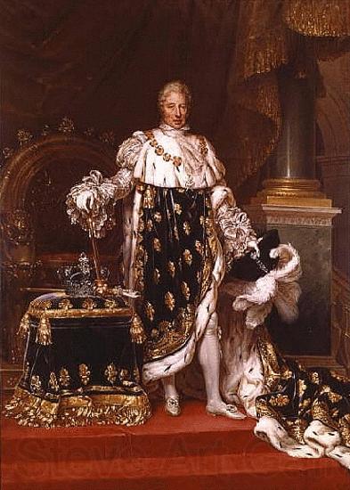 unknow artist Portrait de Charles X en costume de sacre France oil painting art